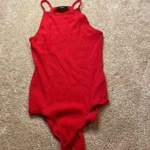 Red Halter Bodysuit